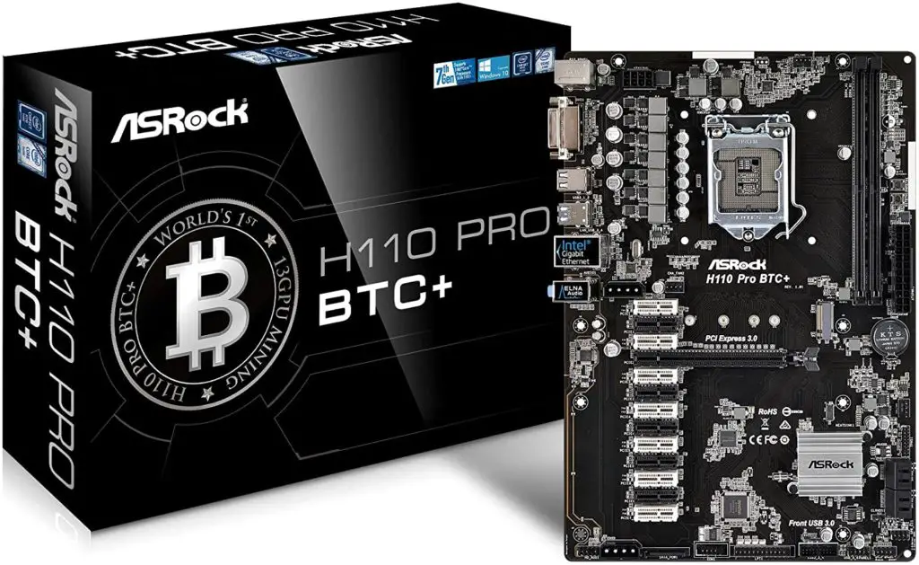 ASRock H110 Pro BTC+ 13 GPU Mining Motherboard Cryptocurrency