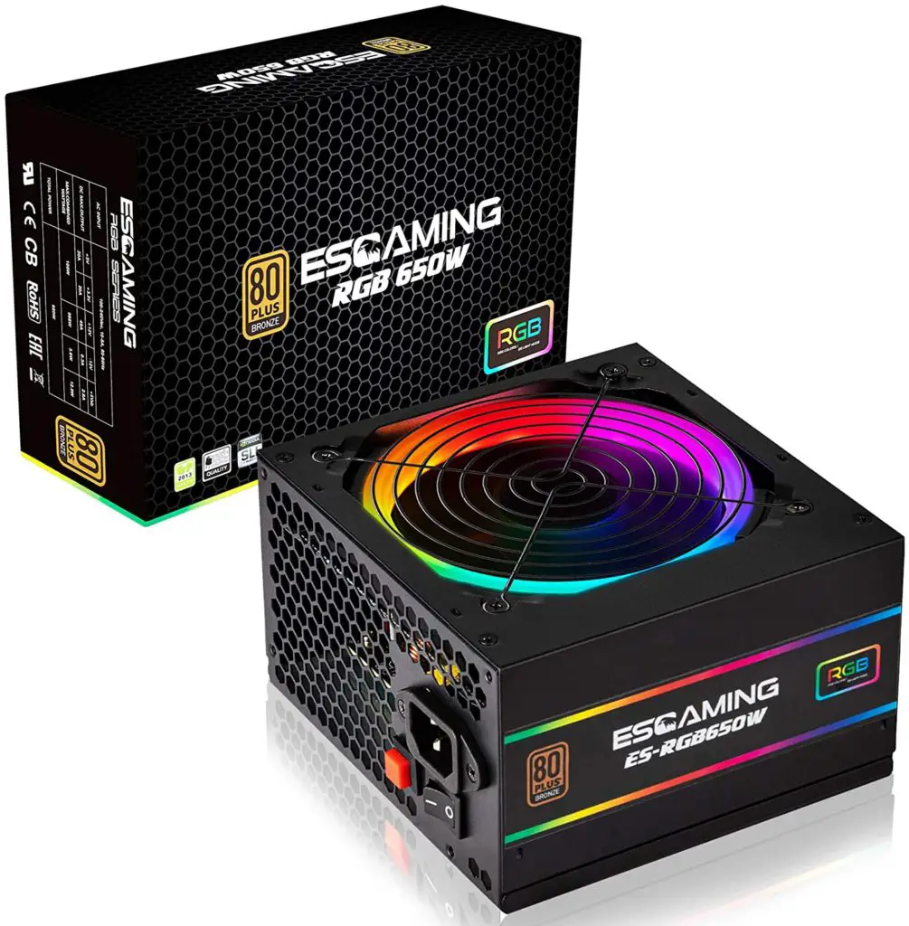 ESGAMING PC Power Supply RGB 650W