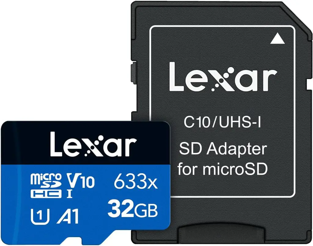 Lexar LSDMI32GBBNL633A) microSDHC UHS-I Card w SD Adapter