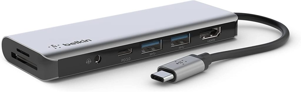 Belkin USB C Hub, 7-in-1 MultiPort Adapter Dock with 4K HDMI