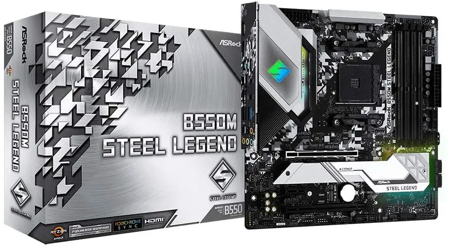 ASRock B550M Steel Legend AMD Ryzen Processors Motherboard