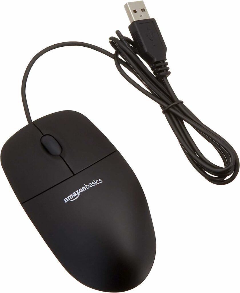 AmazonBasics 3-Button USB Wired Mouse