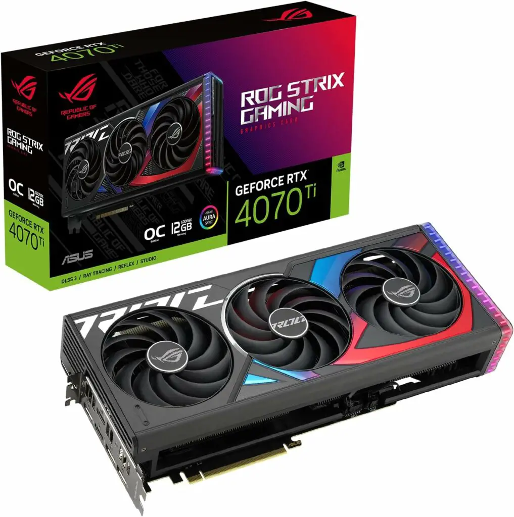 ASUS ROG STRIX GAMING OC RTX 4070 Ti Overall Best GPU to Pair with Ryzen 7 5800X